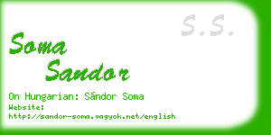 soma sandor business card