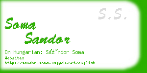 soma sandor business card